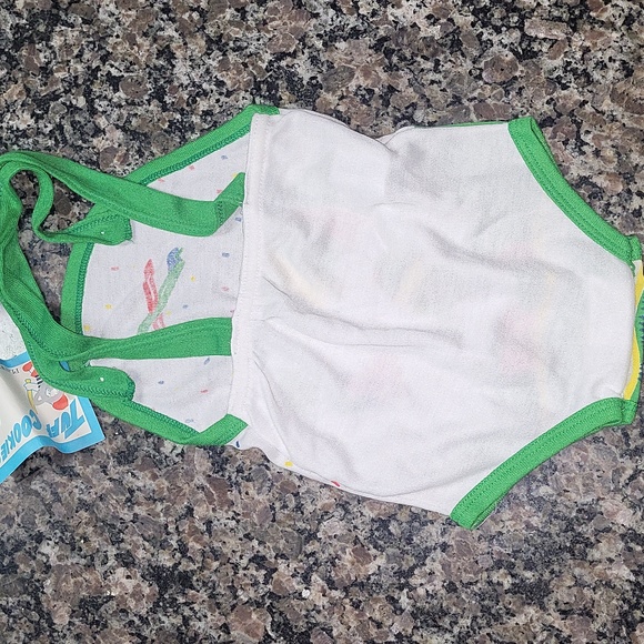 Kids blaywear onesie  18m  NWT 65& polyester 35% rayon SOFT!! green/white colors - Picture 4 of 6